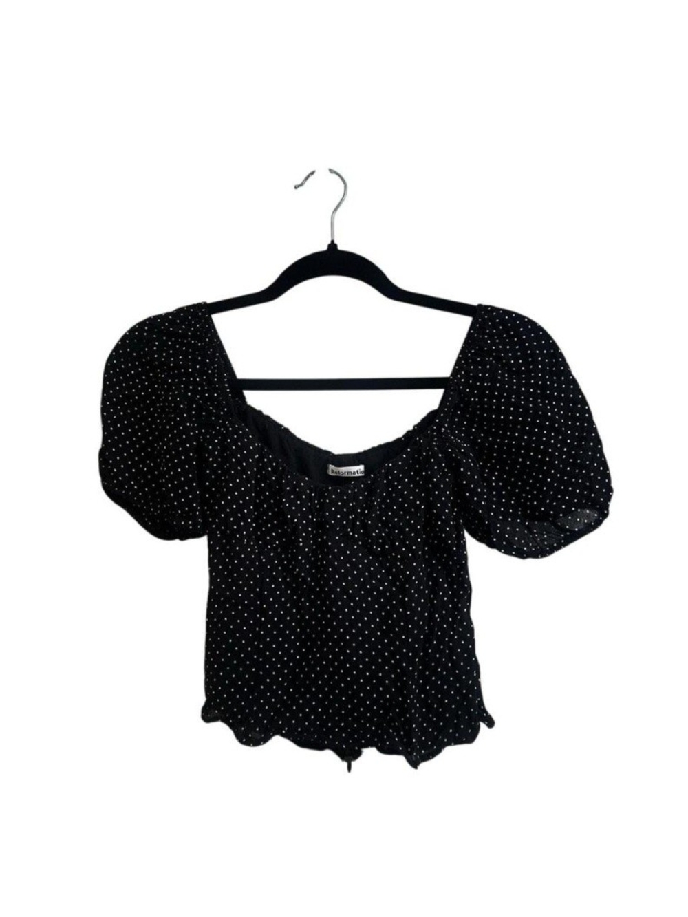 Reformation Black and White Polka Dot Top